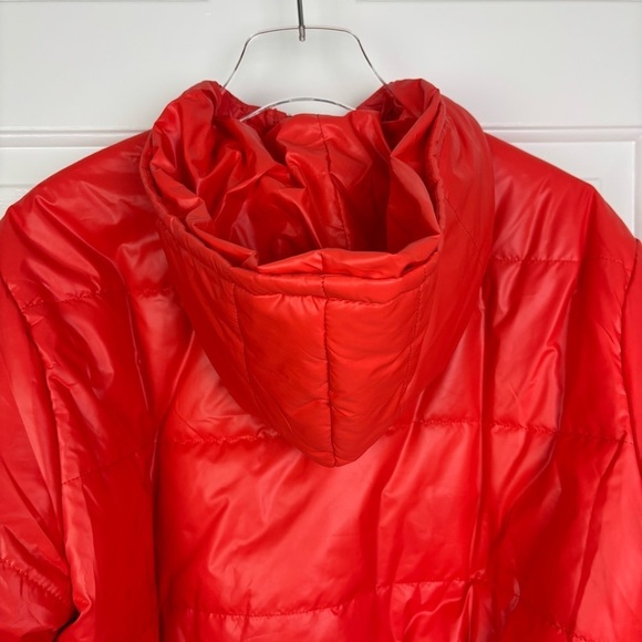 Naked Wardrobe Cropped Puffer Orange Jacket Size Medium - Picture 7 of 11